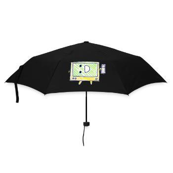 Der Fernseher - Regenschirm (klein) - Schwarz - Vorne