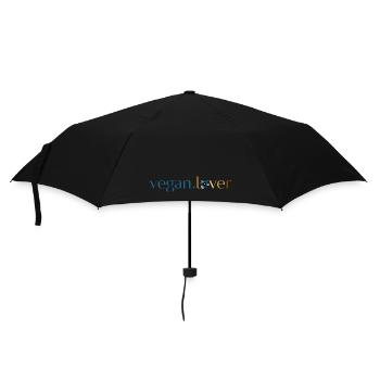 Vegan lover blue gold flower - Parapluie standard - noir - Devant