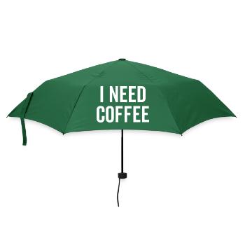 Ich brauche Kaffee - Regenschirm (klein) - Flaschengrün - Vorne