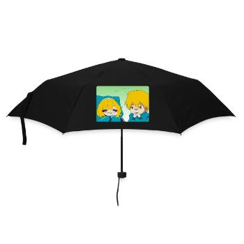 Junge, der seine kleine Freundin beobachtet - Regenschirm (klein) - Schwarz - Vorne
