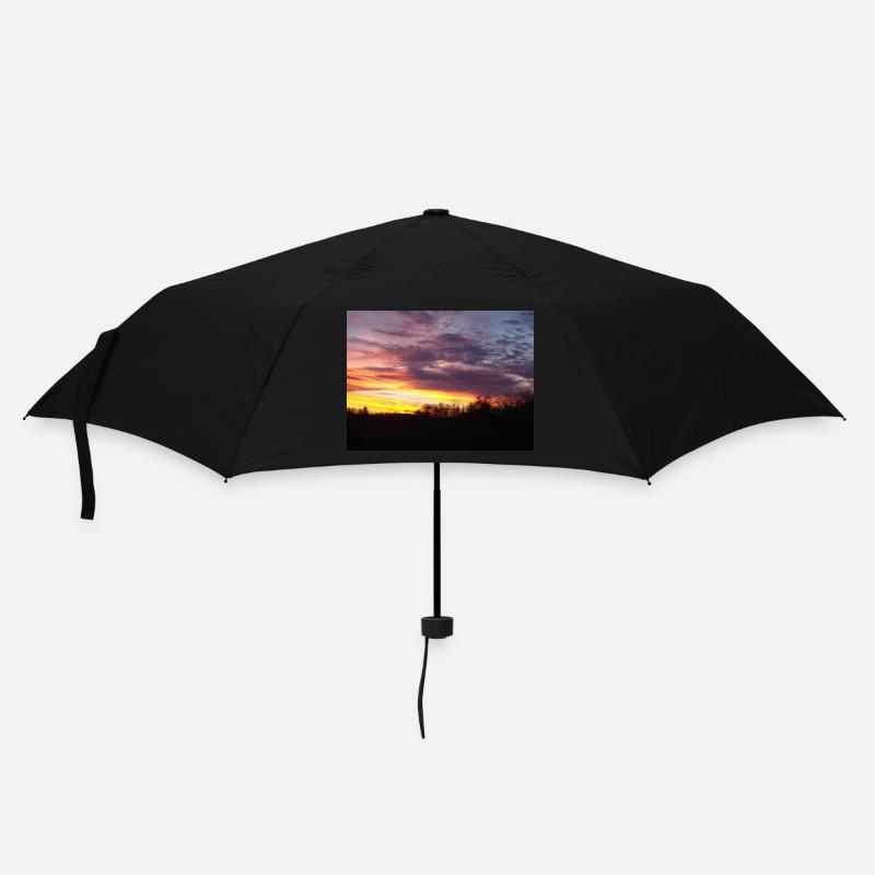 Abendrot im Winter - Regenschirm (klein) - Schwarz