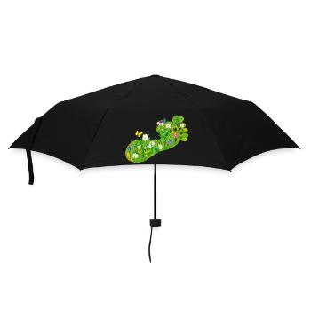 Ökologischer Fußabdruck - Regenschirm (klein) - Schwarz - Vorne