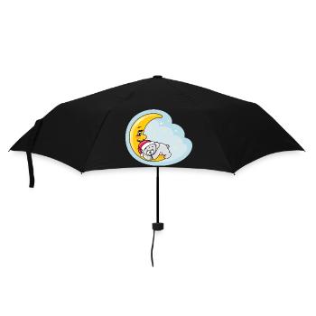 Sleeping teddy bear on the moon - Umbrella (small) - black - Front