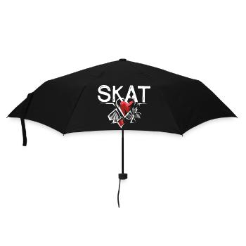 Skat Illustration Spielfarben Herz Pik Spiel - Regenschirm (klein) - Schwarz - Vorne