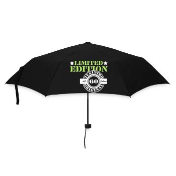 60. Geburtstag , limited Edition orginal 60 (25) - Regenschirm (klein) - Schwarz - Vorne