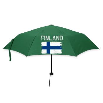Broussailles vieillies du drapeau finlandais - Parapluie standard - vert bouteille - Devant