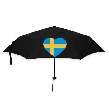 Schweden-Herz - Regenschirm (klein) - Schwarz - Vorne