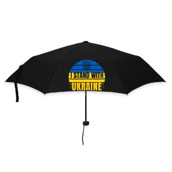 Ich stehe mit der Ukraine - Regenschirm (klein) - Schwarz - Vorne