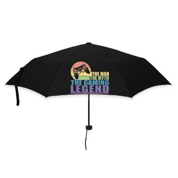 Funny Gamer Dad Der Mann Mythos & Legende Vatertag - Regenschirm (klein) - Schwarz - Vorne