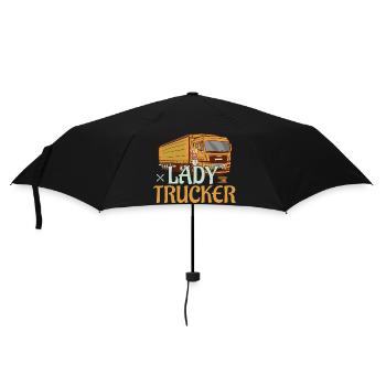 Lady Trucker Trucking Truck Driver - Umbrella (small) - black - Front