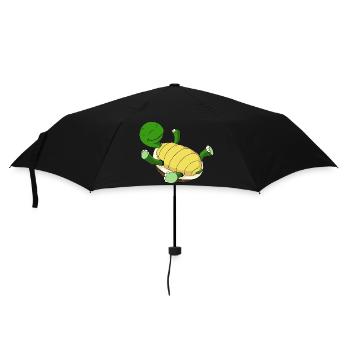 Schildkröte auf dem Rücken - Regenschirm (klein) - Schwarz - Vorne