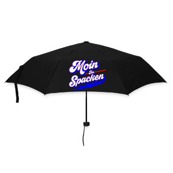 Farben änderbar | Moin ihr Spacken - Regenschirm (klein) - Schwarz - Vorne