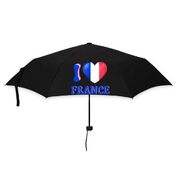 I love France Blue White Red Flag Heart - Umbrella (small) - black - Front