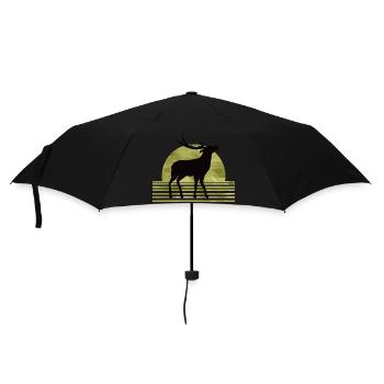 Hirsch - Regenschirm (klein) - Schwarz - Vorne
