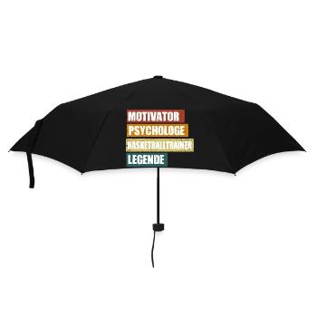 Lustiger Basketballtrainer Spruch - Regenschirm (klein) - Schwarz - Vorne