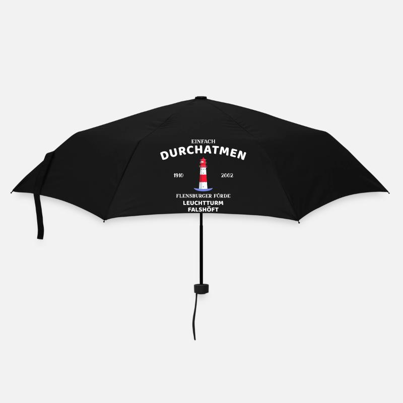 Flensburger Förde, Leuchtturm Falshöft, Durchatmen - Regenschirm (klein) - Schwarz