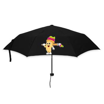 Cupcake Maler Pinsel Malen - Regenschirm (klein) - Schwarz - Vorne