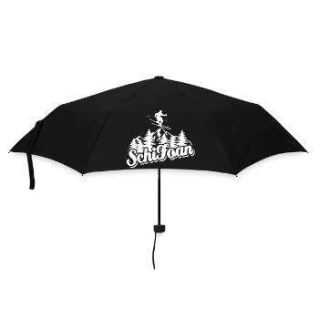 Ski, Schi Foan, Wintersport, Skiurlaub - Regenschirm (klein) - Schwarz - Vorne