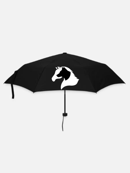 Silhouette de cheval majestueux avec tête de chien - Parapluie standard - noir