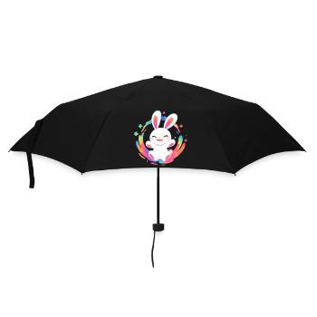 Strahlendes Kaninchen - Regenschirm (klein) - Schwarz - Vorne