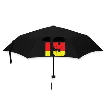 19 Zahl Deutschland Trikot - Regenschirm (klein) - Schwarz - Vorne