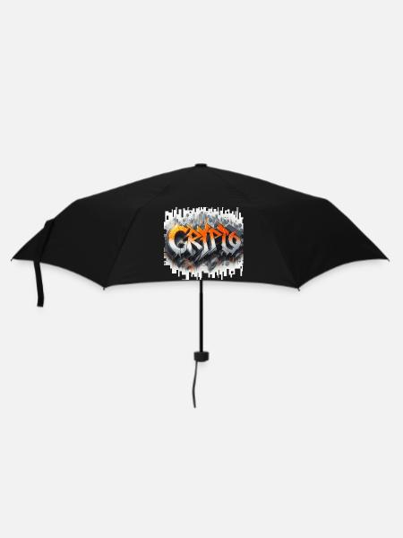 crypto, grafitti text 3D - Regenschirm (klein) - Schwarz