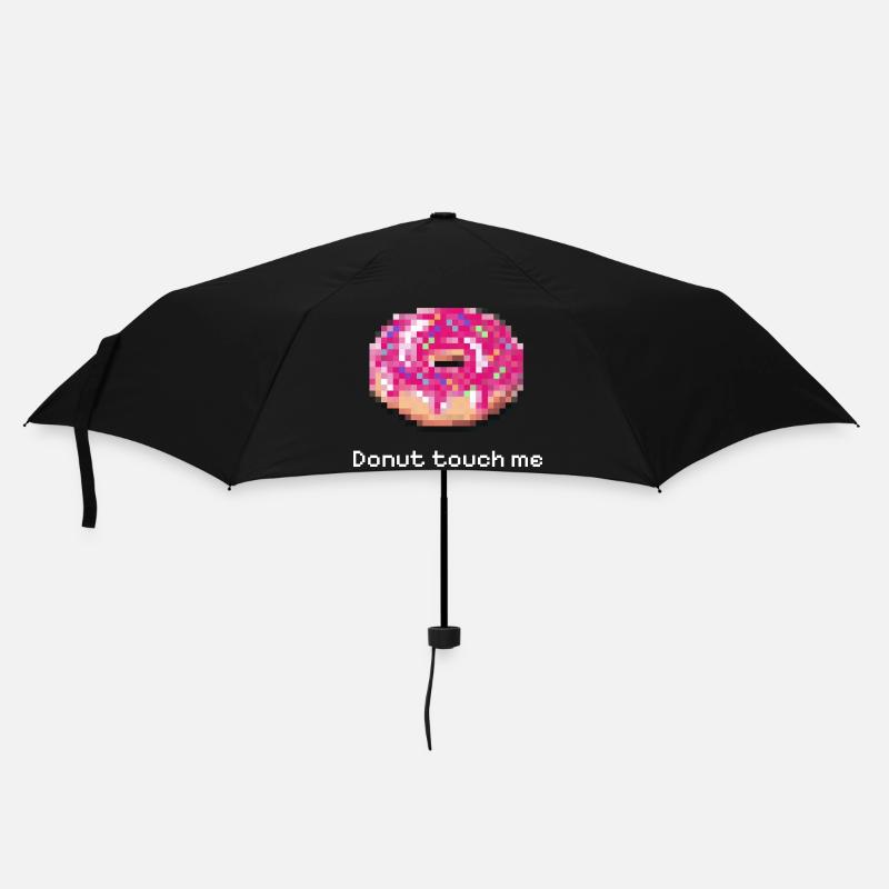 Donut, touche-moi blanc, pixel drôle - Parapluie standard - noir
