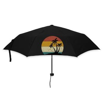 Coucher de soleil palmiers cocotiers été - Parapluie standard - noir - Devant