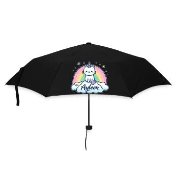 Ayleen Name Vorname Einhornkatze - Regenschirm (klein) - Schwarz - Vorne