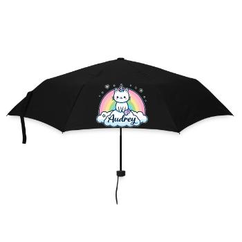 Audrey Name Vorname Einhornkatze - Regenschirm (klein) - Schwarz - Vorne