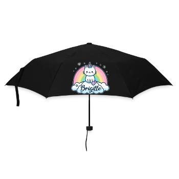 Brigitte Nom Prénom Licorne Chat - Parapluie standard - noir - Devant