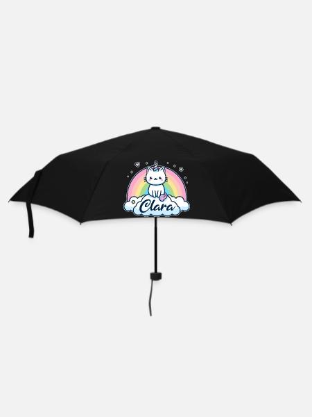 Clara Nom Prénom Licorne Chat - Parapluie standard - noir