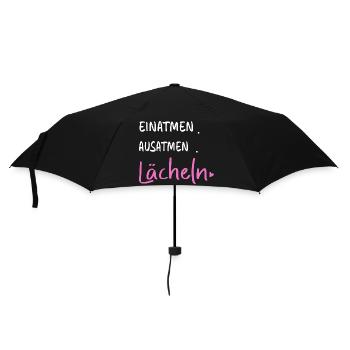 Einatmen. Ausatmen. Lächeln - Sprüche Statement - Regenschirm (klein) - Schwarz - Vorne