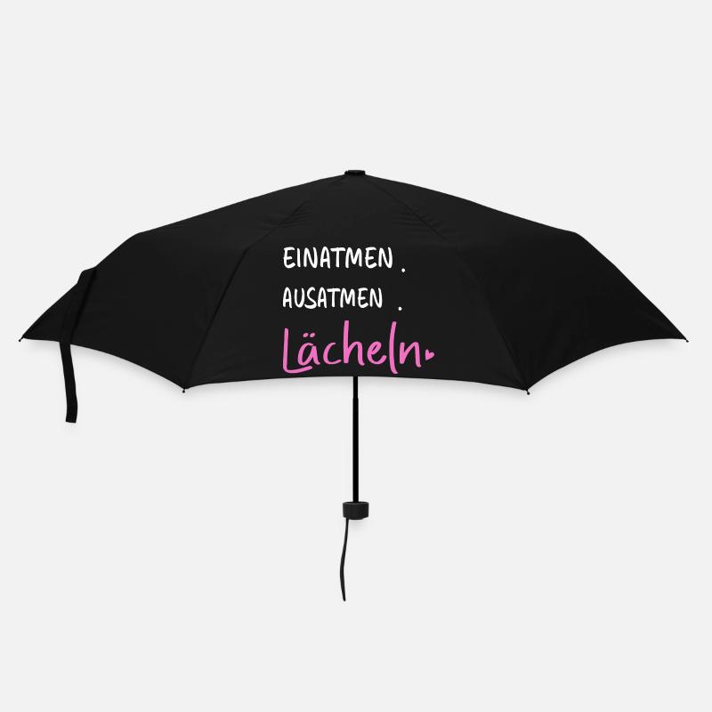 Einatmen. Ausatmen. Lächeln - Sprüche Statement - Regenschirm (klein) - Schwarz