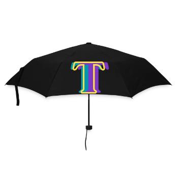 Lettre t multicolore - Parapluie standard - noir - Devant