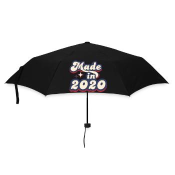 Hergestellt im Jahr 2020 Retro - Regenschirm (klein) - Schwarz - Vorne
