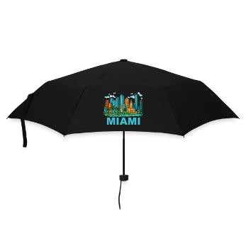 miami stadt - Regenschirm (klein) - Schwarz - Vorne