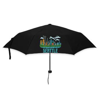 seattle stadt - Regenschirm (klein) - Schwarz - Vorne
