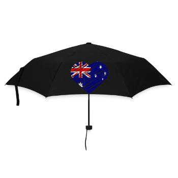 Australische Flagge Herz Design - Regenschirm (klein) - Schwarz - Vorne
