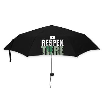Ich Respektiere Tiere Tierschutz Huhn Vegan - Regenschirm (klein) - Schwarz - Vorne