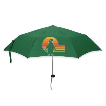 Penguin silhouette sunset design - Umbrella (small) - bottlegreen - Front