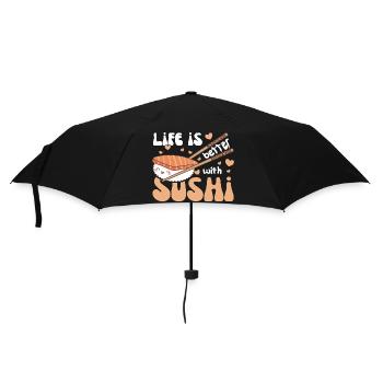 Life is better with sushi Kawaii Sushi - Regenschirm (klein) - Schwarz - Vorne