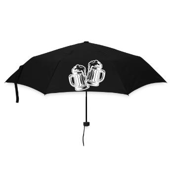 Bier Anstoßen Prost - Regenschirm (klein) - Schwarz - Vorne