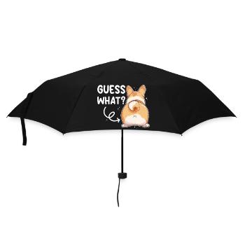 Guess what Corgi Butt saying - Umbrella (small) - black - Front