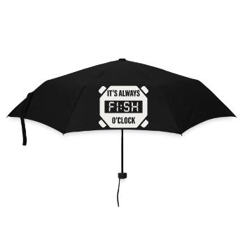 It's Always Fish O'Clock Fishing Design - Umbrella (small) - black - Front