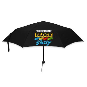Je suis ici pour le bloc de construction de briques de fête de quartier  - Parapluie standard - noir - Devant