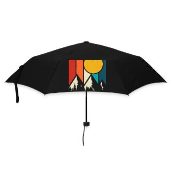 Wandern Wanderer Bergsteiger Geschenk - Regenschirm (klein) - Schwarz - Vorne