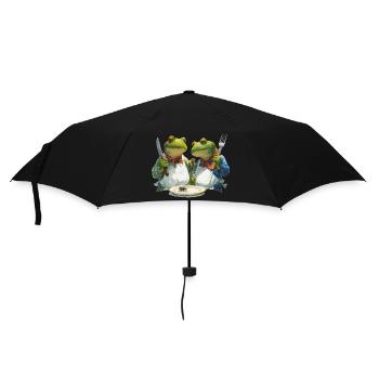 Des cuisiniers grenouilles dans un duel culinaire - Parapluie standard - noir - Devant
