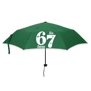 Funny Six Seven 67 - Six Seven SixSeven 6-7 - Regenschirm (klein) - Flaschengrün - Vorne