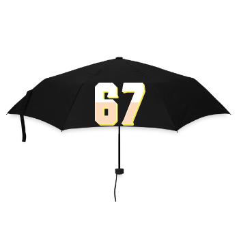 6 7 – Trendy minimalist text design, - Umbrella (small) - black - Front